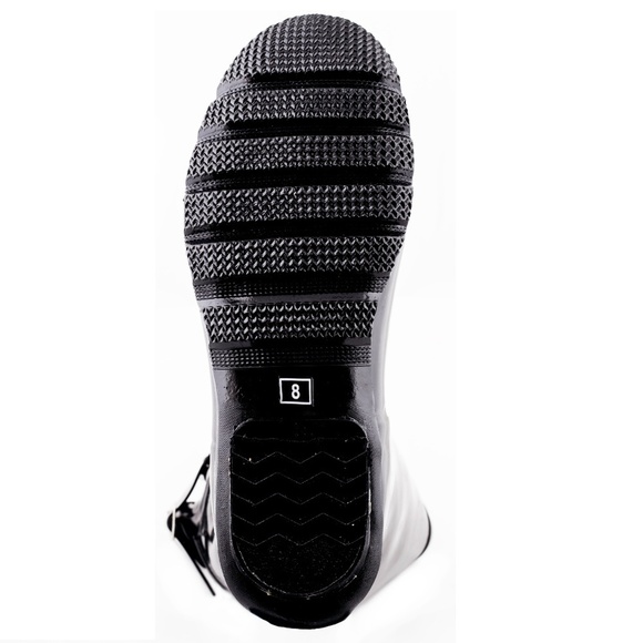 Women's Rain Boots, Rubber Mid Calf Lined RainBoots, RB-1502, Fur Black - Picture 7 of 7